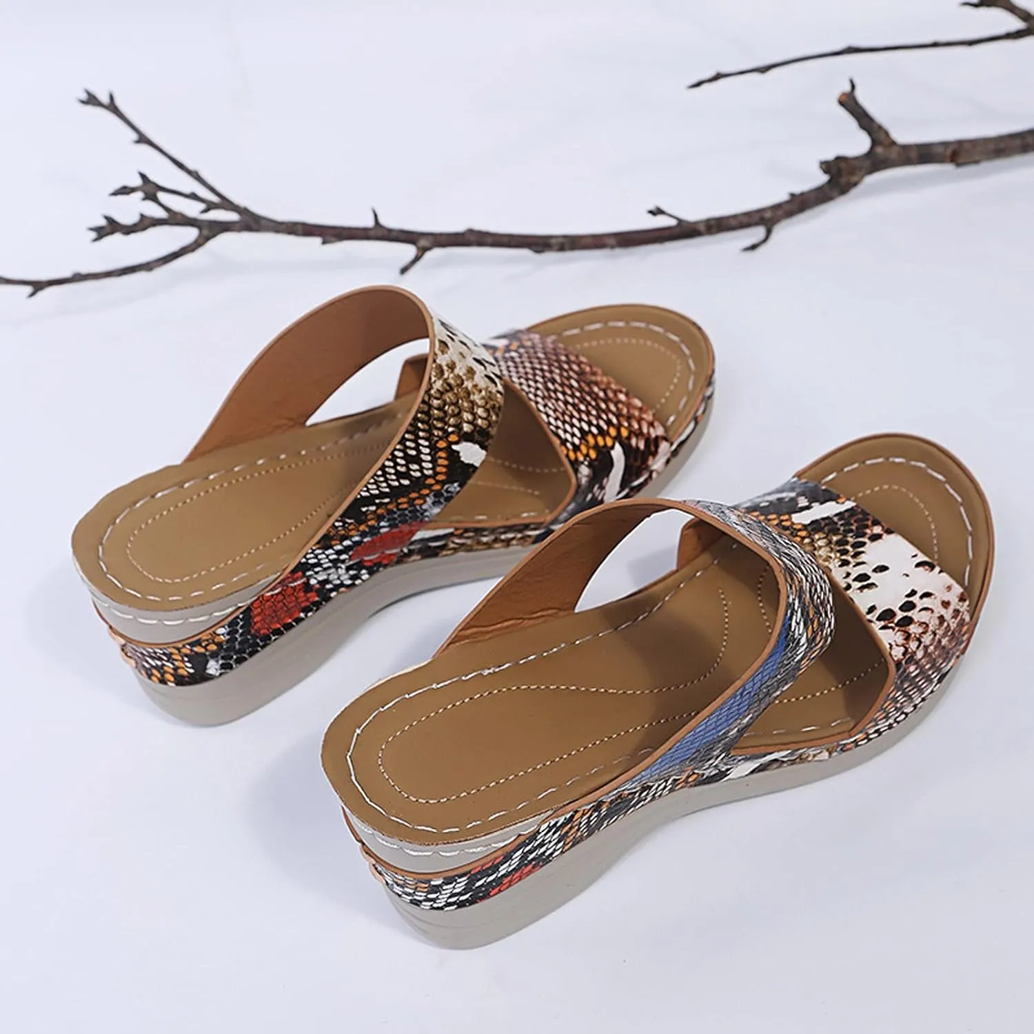 Sandalias para Mujer Elegantes, Women Premium Orthopedic Open Toe Sandals Retro Anti-Slip Summer Casual Sandals