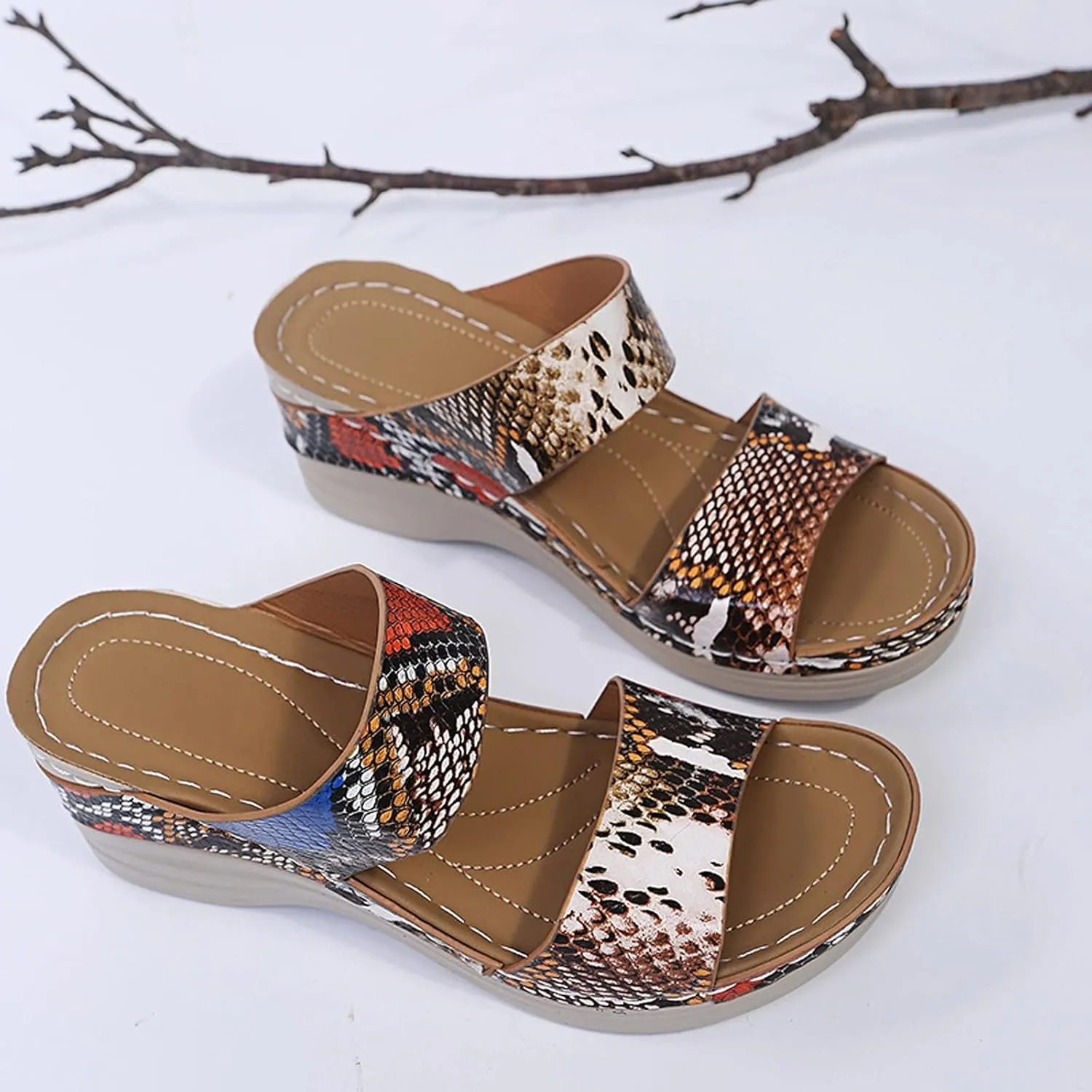 Sandalias para Mujer Elegantes, Women Premium Orthopedic Open Toe Sandals Retro Anti-Slip Summer Casual Sandals