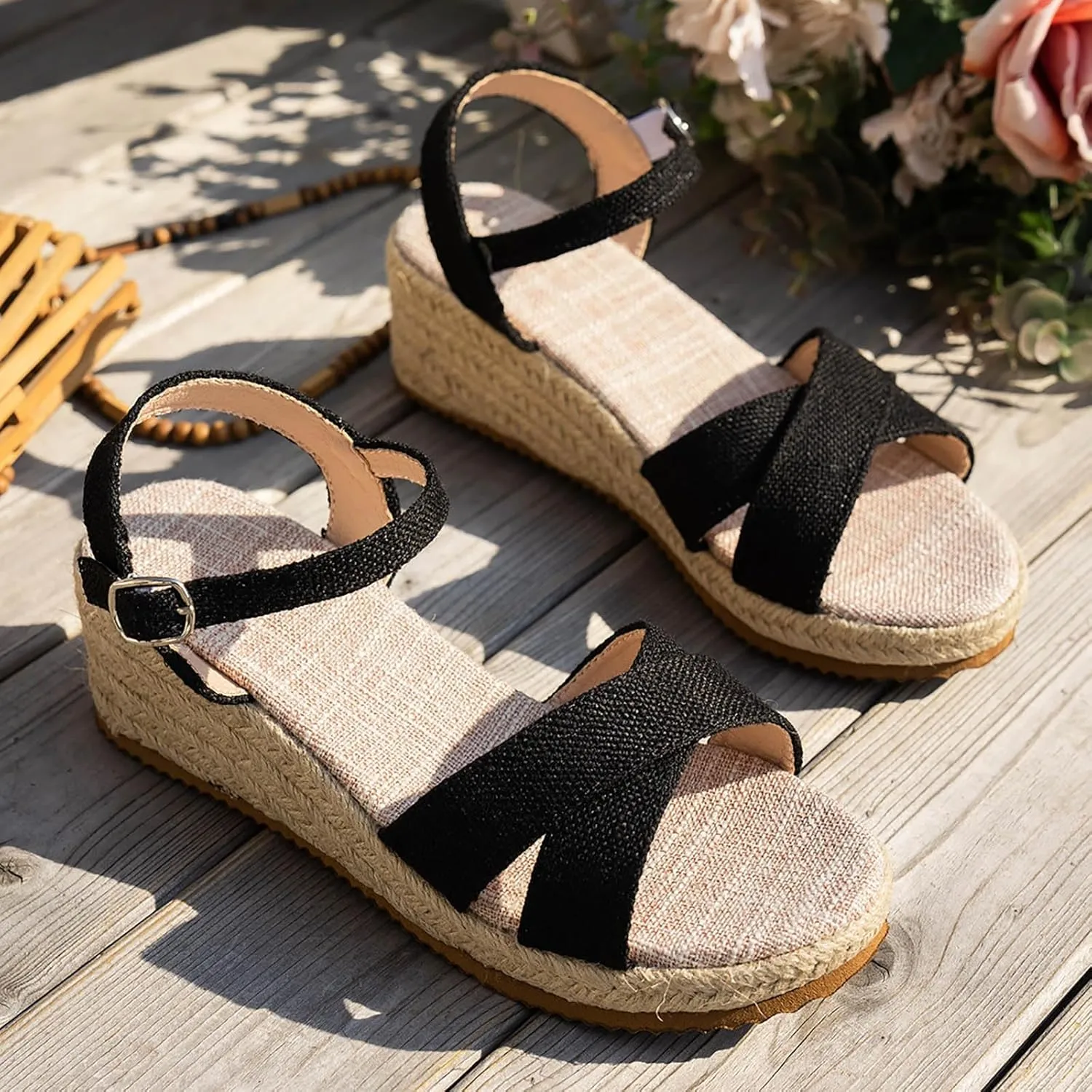 Sandals for Women Dressy Summer, Womens Sandals Comfy Platform Sandal Shoes Comfortable Summer Beach Travel Sandals