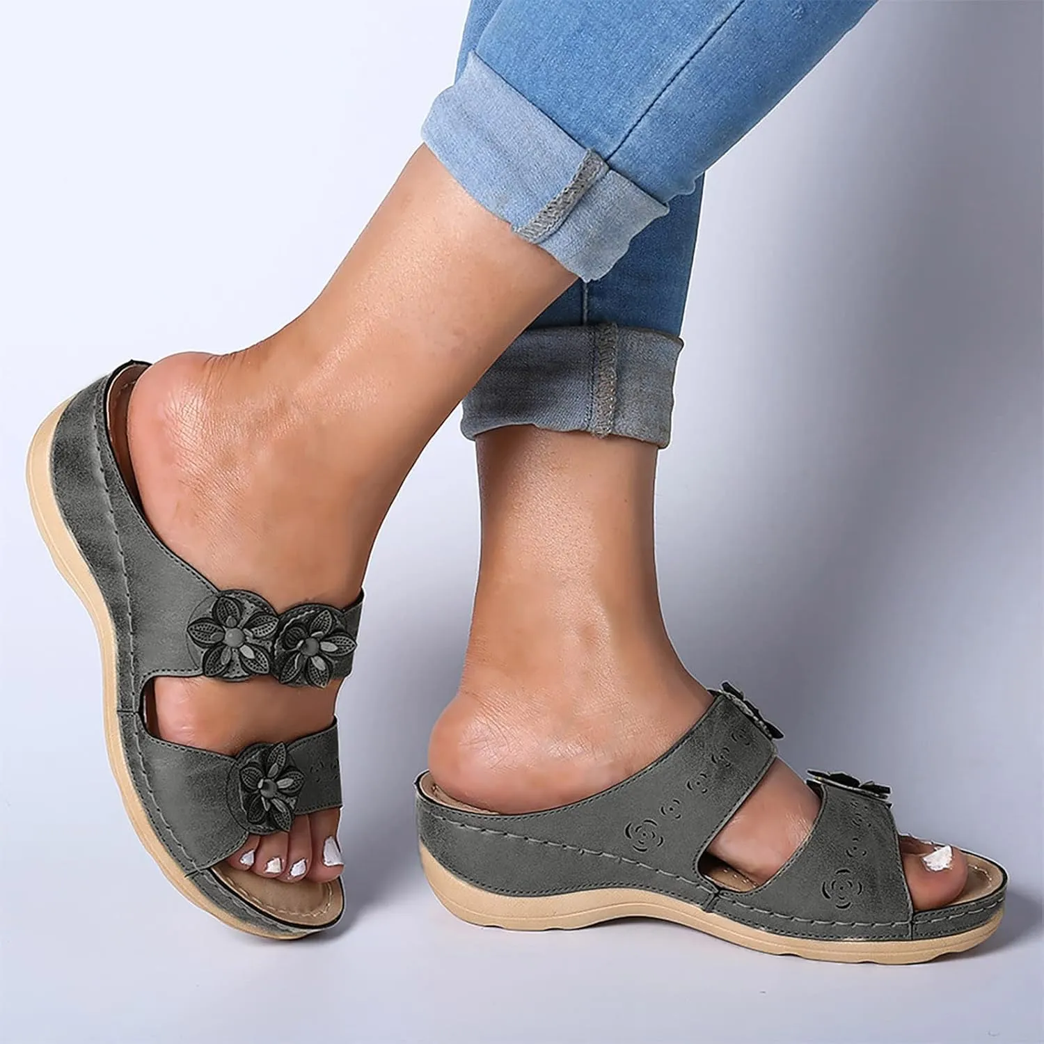 Sandals Women Fashion, Summer Bow Tie Flip Flops Flat Platform Sandals Casual Breathable Open Toe Sandals