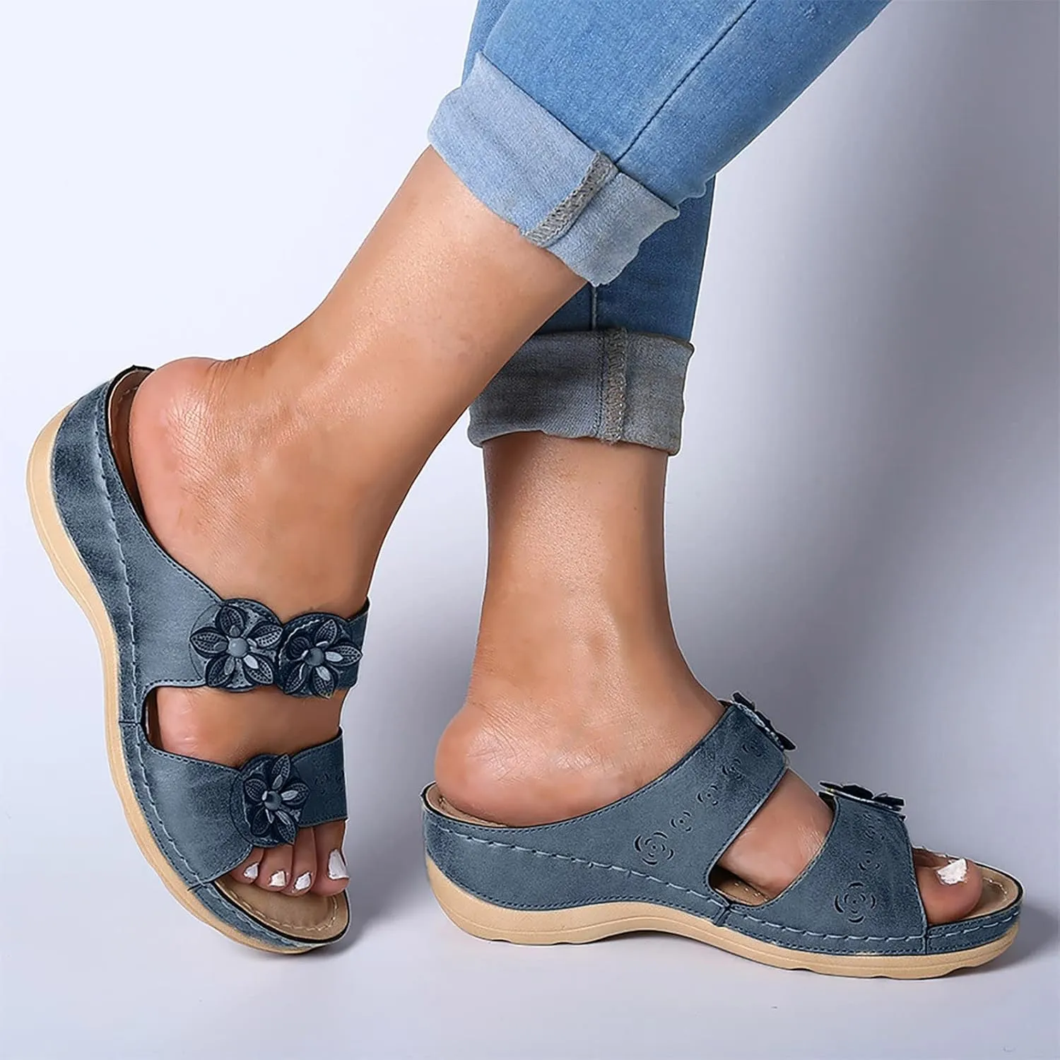 Sandals Women Fashion, Summer Bow Tie Flip Flops Flat Platform Sandals Casual Breathable Open Toe Sandals