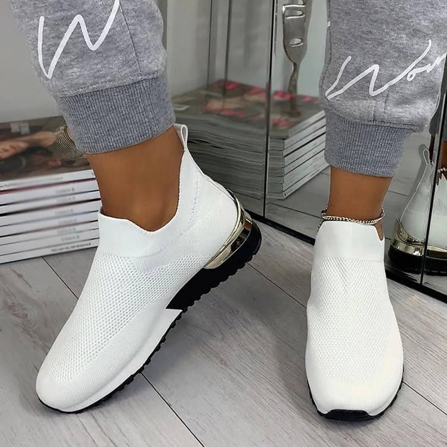SBGMoSJ Bowling Shoes Women 8.5 Wide Black Slip On Tennis Shoes Nurse Shoes for Women Black Running Shoes for Women Black Walking Shoes for Plantar Fasciitis Women Size 11