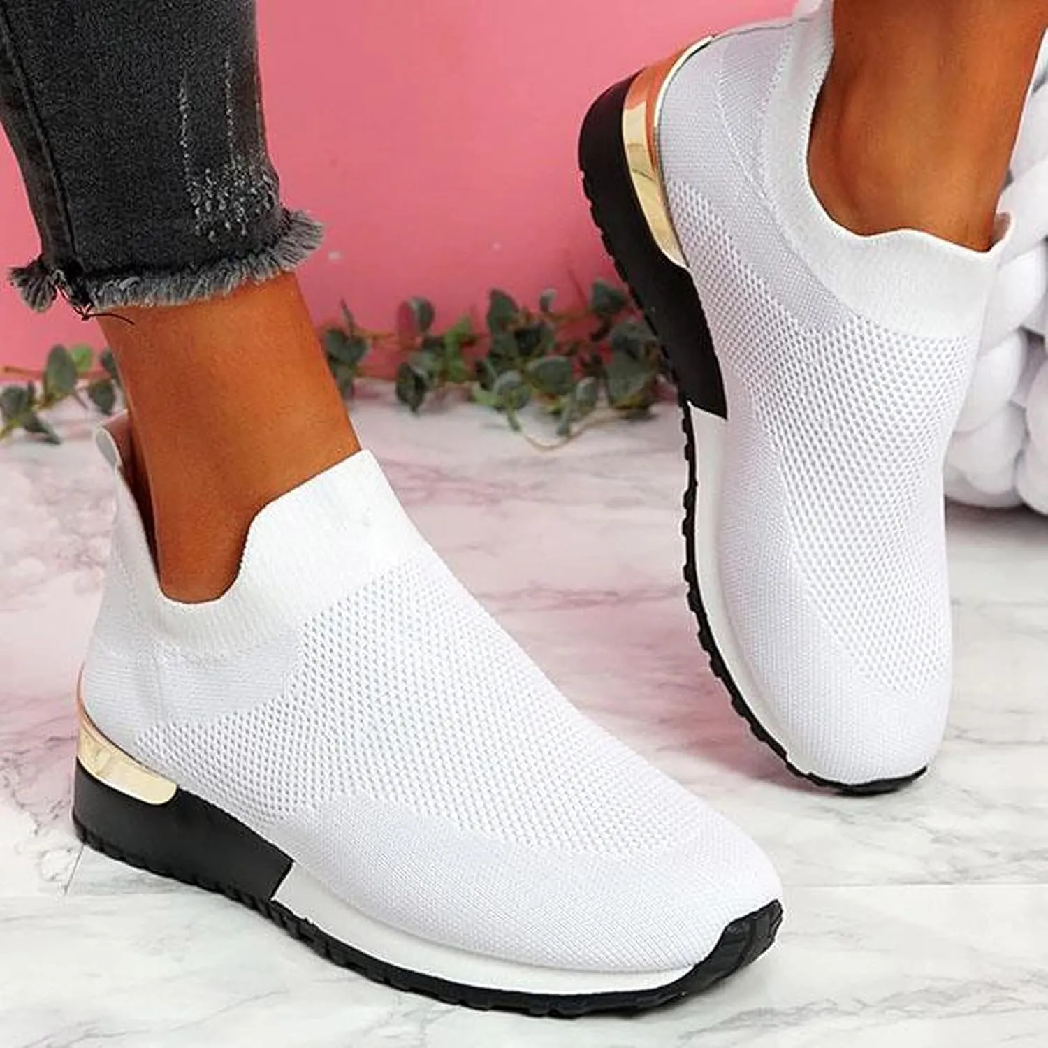 SBGMoSJ Bowling Shoes Women 8.5 Wide Black Slip On Tennis Shoes Nurse Shoes for Women Black Running Shoes for Women Black Walking Shoes for Plantar Fasciitis Women Size 11
