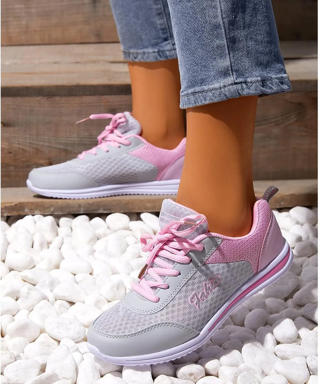 SBGMoSJ Chunky Sneakers for Women Trendy Zapato Antiderrapante para Mujer Casual Shoes for Women 2023 Trendy White Sneakers Slip Ons for Women Platform Zapatos para Embarazadas Comodos