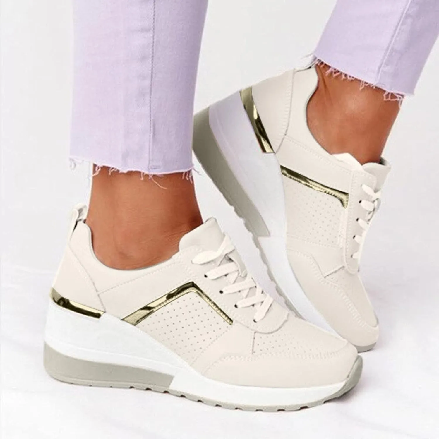 SBGMoSJ Walking Sneakers for Women 2023 with High Arch Slip On Sneakers for Women Size 10.5 Womens Athletic Shoes Size 11 Wide Platform Sneakers for Women Wide Zapatos Negros para Mujer Altos