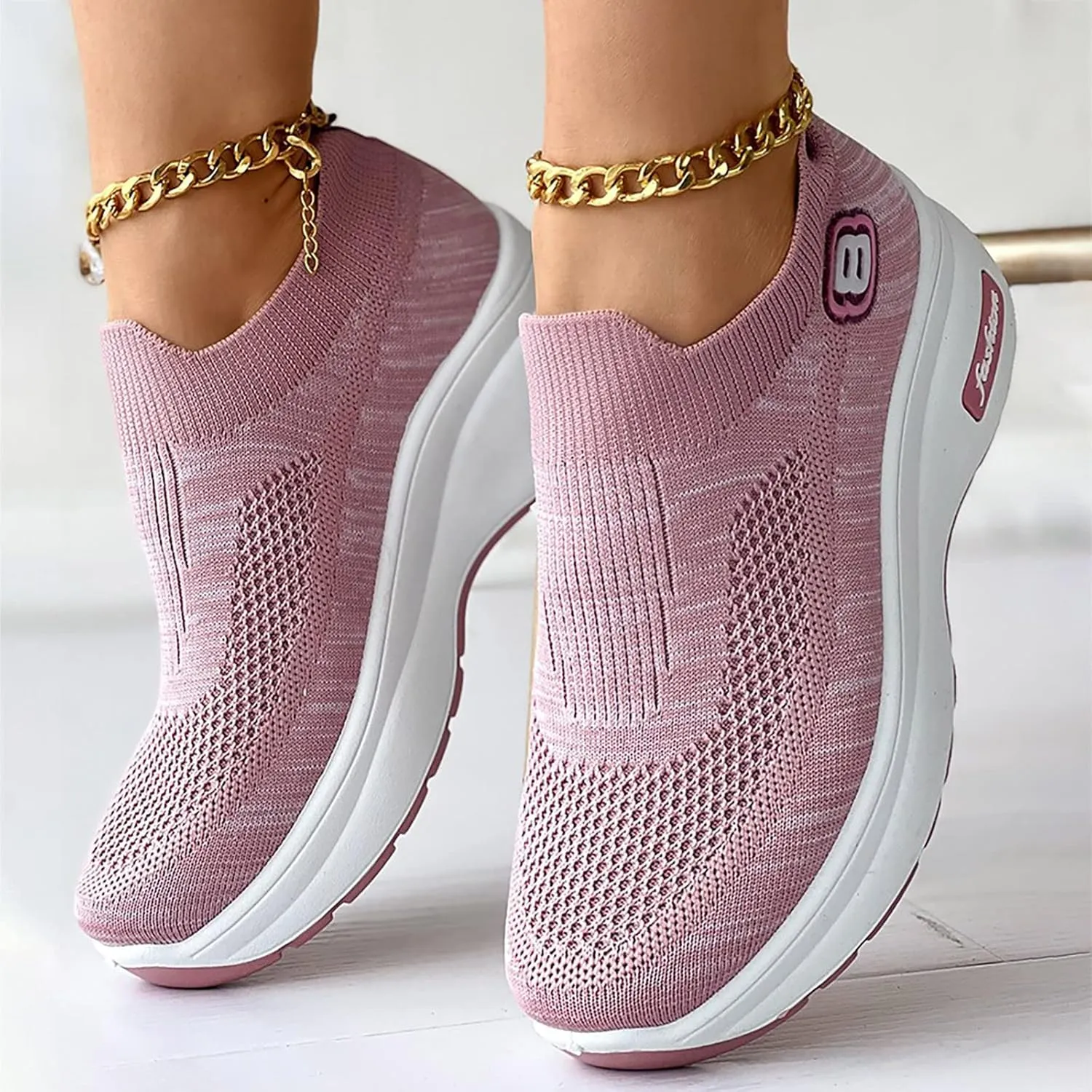 SBGMoSJ Womens Fashion Sneakers 2023 Women Slip On Sneakers Comfortable Nurse Walking Shoes Womens Black Athletic Shoes 9.5 Tennis Shoes Womens Zapatos Deportivos Negros Con Blanco para Mujer