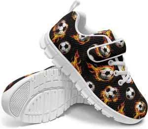 Shoes for Little Boys Breathable Road Running Shoes Hook and Loop Fasteners Outdoor Walking Shoes