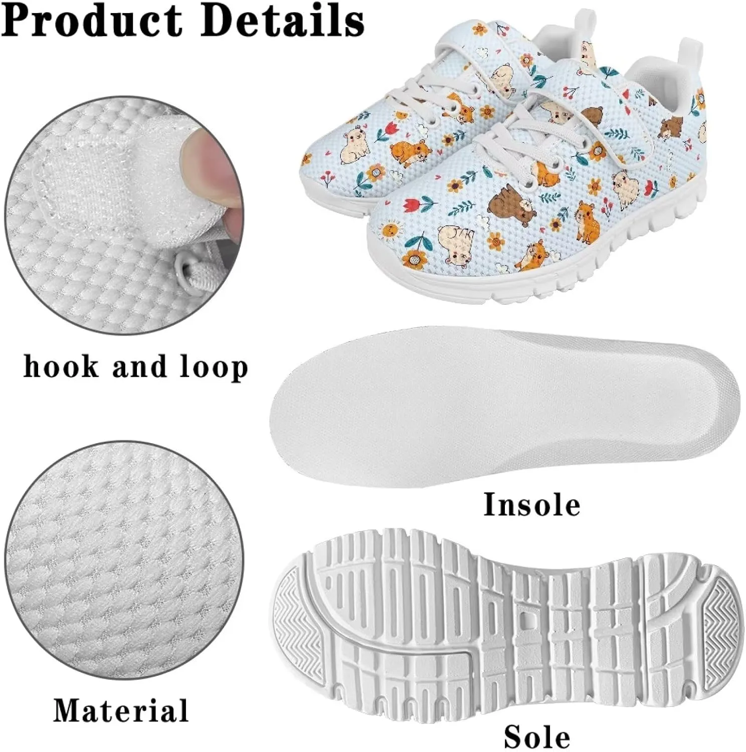 Shoes for Little Girls Road Running Shoes Lightweight Outdoor Walking Shoes Mesh Tennis Sneakers