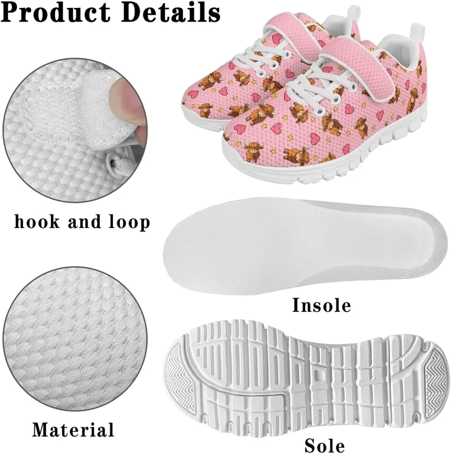 Shoes for Little Girls Road Running Shoes Lightweight Outdoor Walking Shoes Mesh Tennis Sneakers