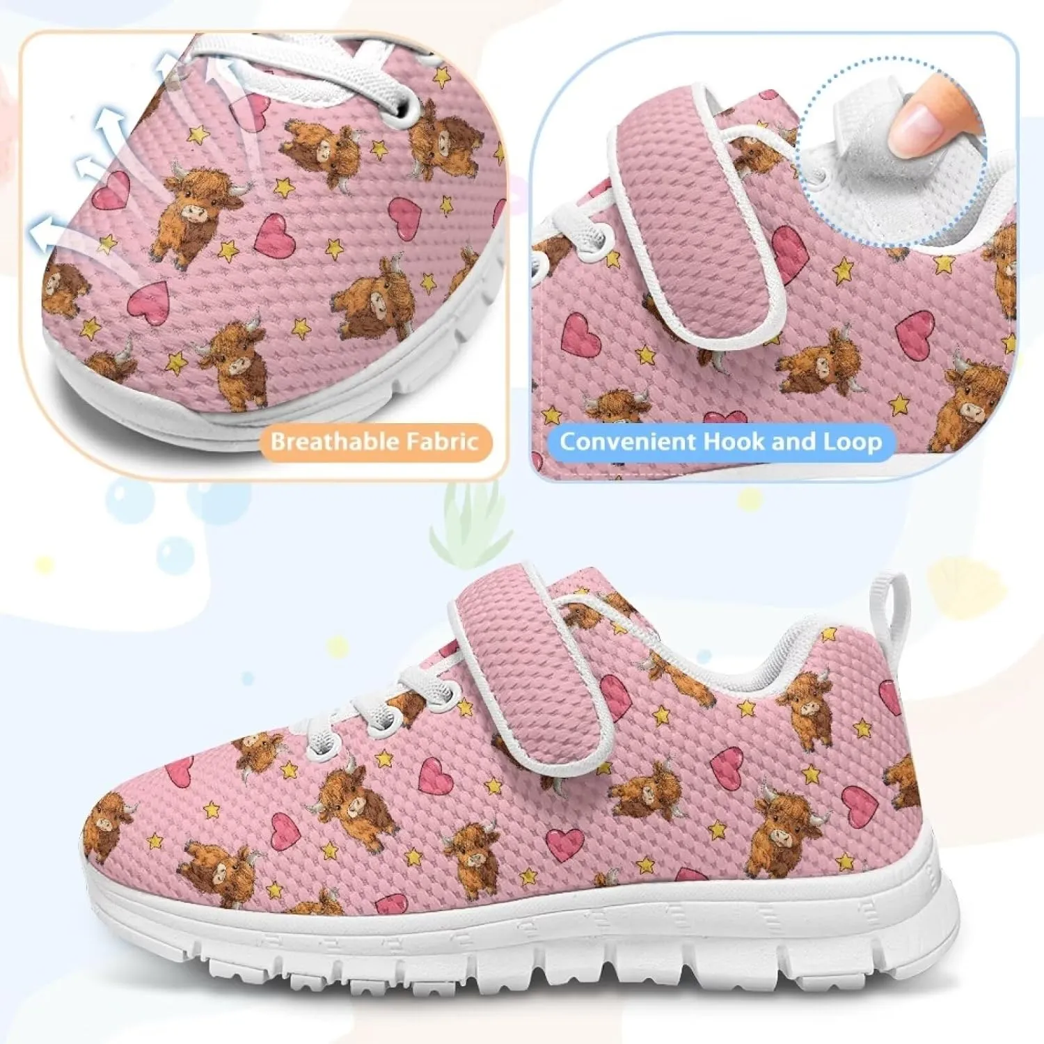 Shoes for Little Girls Road Running Shoes Lightweight Outdoor Walking Shoes Mesh Tennis Sneakers
