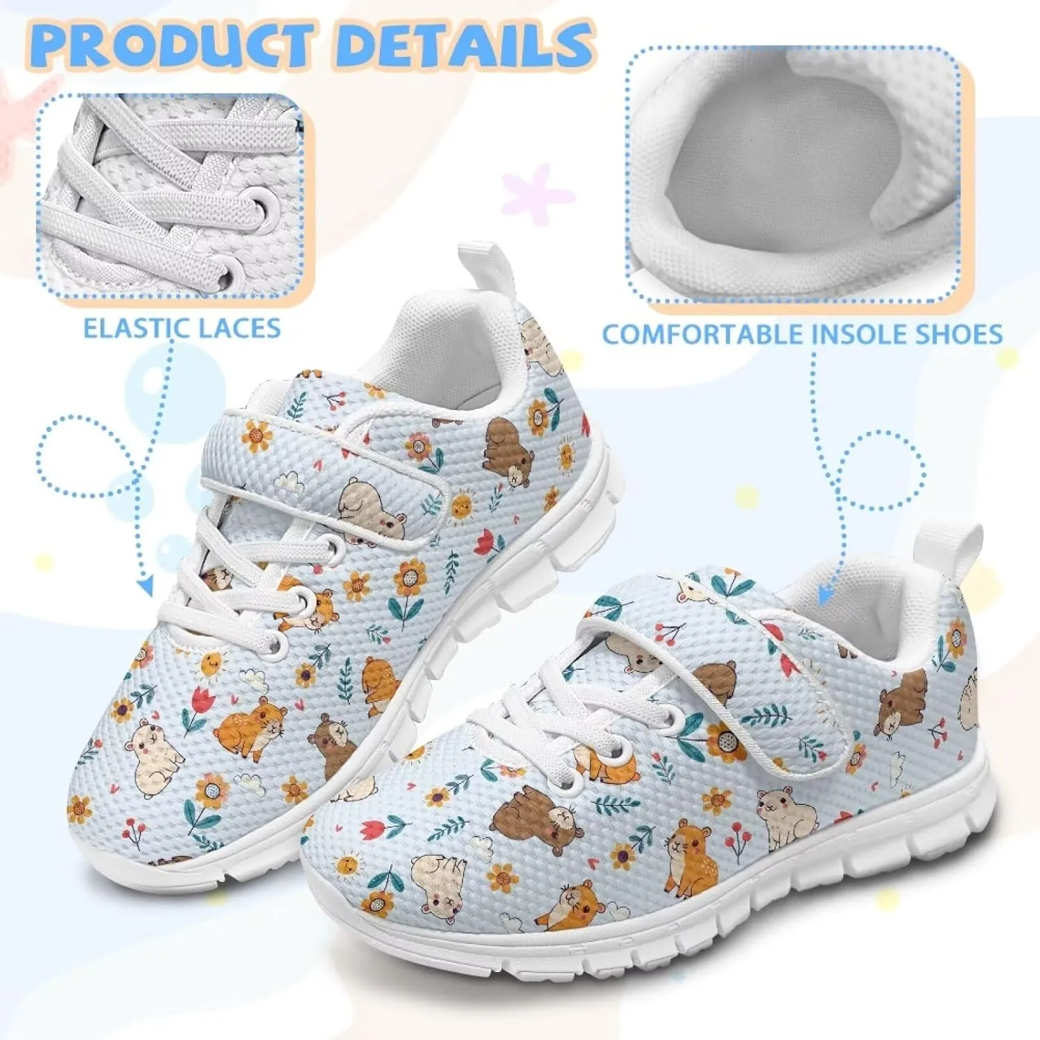 Shoes for Little Girls Road Running Shoes Lightweight Outdoor Walking Shoes Mesh Tennis Sneakers