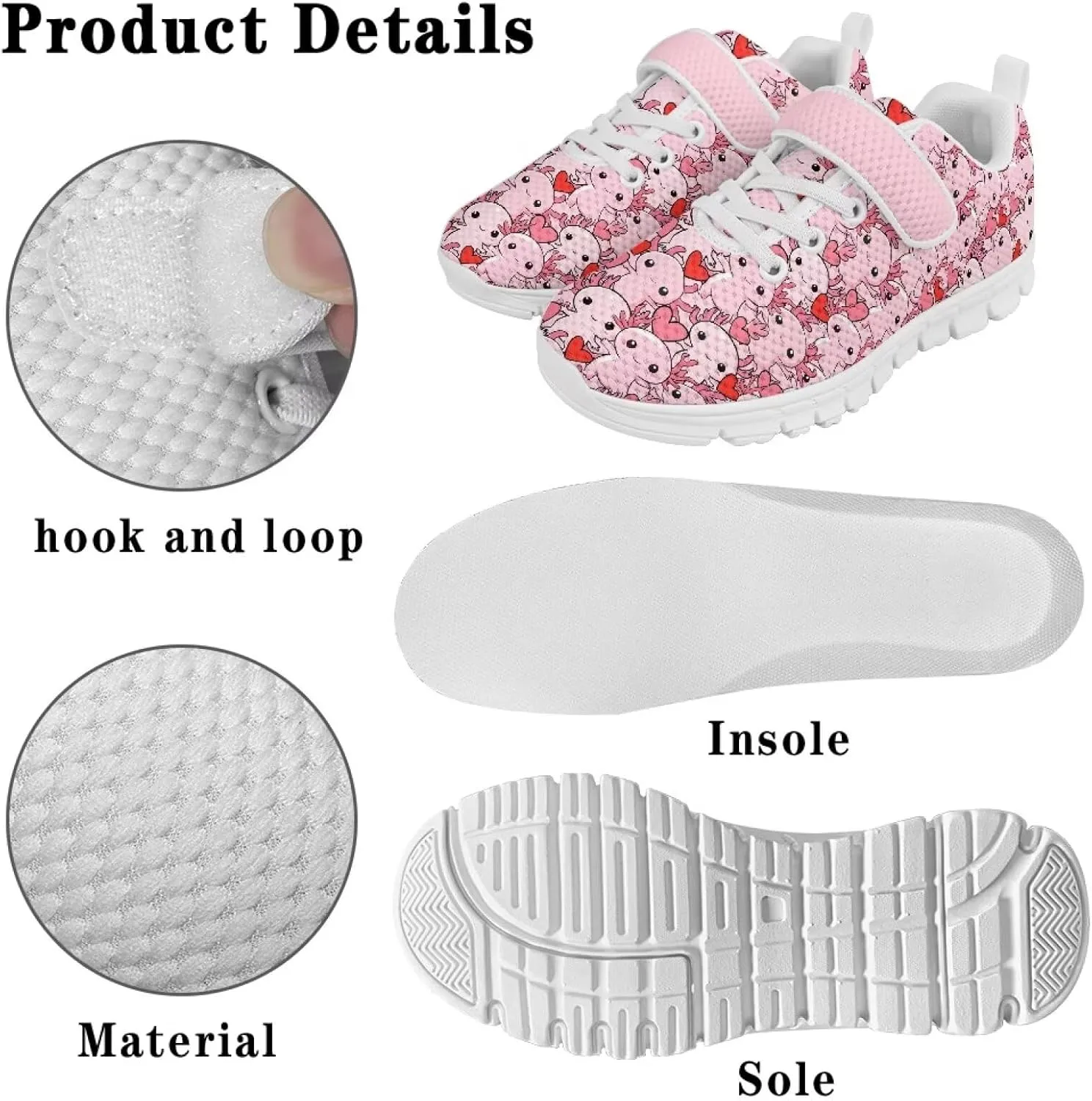 Shoes for Little Girls Road Running Shoes Lightweight Outdoor Walking Shoes Mesh Tennis Sneakers
