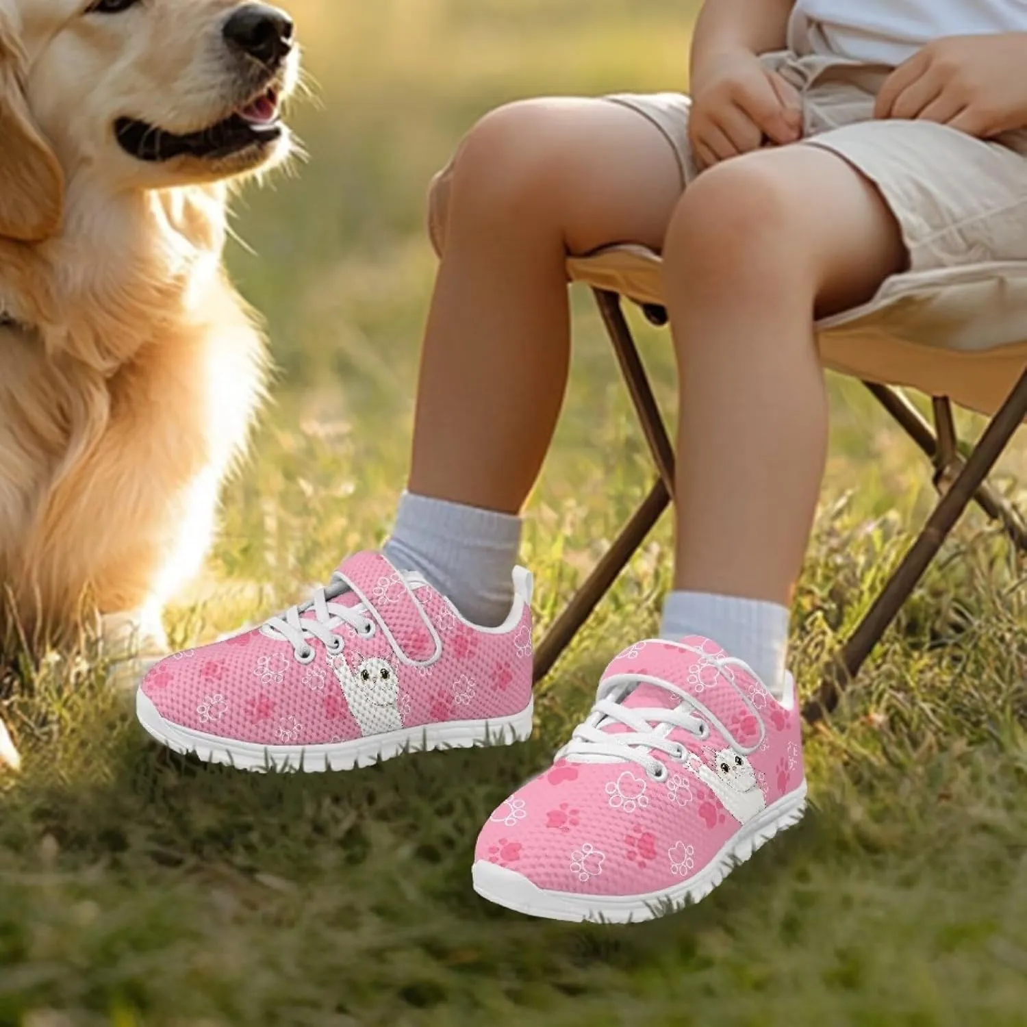 Shoes for Little Girls Road Running Shoes Lightweight Outdoor Walking Shoes Mesh Tennis Sneakers