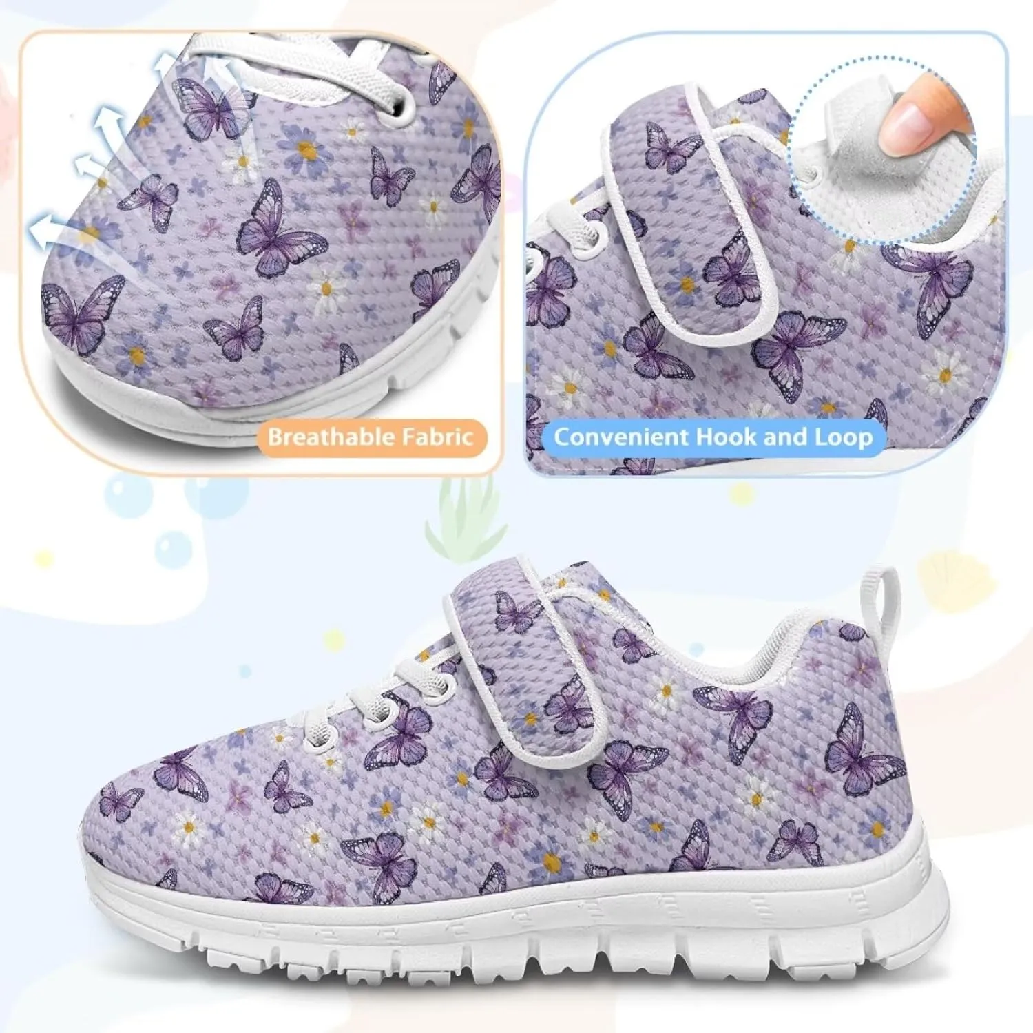 Shoes for Little Girls Road Running Shoes Lightweight Outdoor Walking Shoes Mesh Tennis Sneakers
