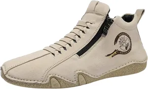 Slip on Walking Shoes for Men Casual Dressy PU Leather Memory Foam Breathable Lightweight Fashion Sneakers Non Slip Arch Support Cushioning Athletic Running Shoes