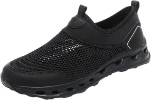 Slip on Walking Shoes for Men Comfy Knitted Memory Foam Breathable Fashion Sneakers Non Slip Arch Support Cushioning Training Gym Shoes Wide Width