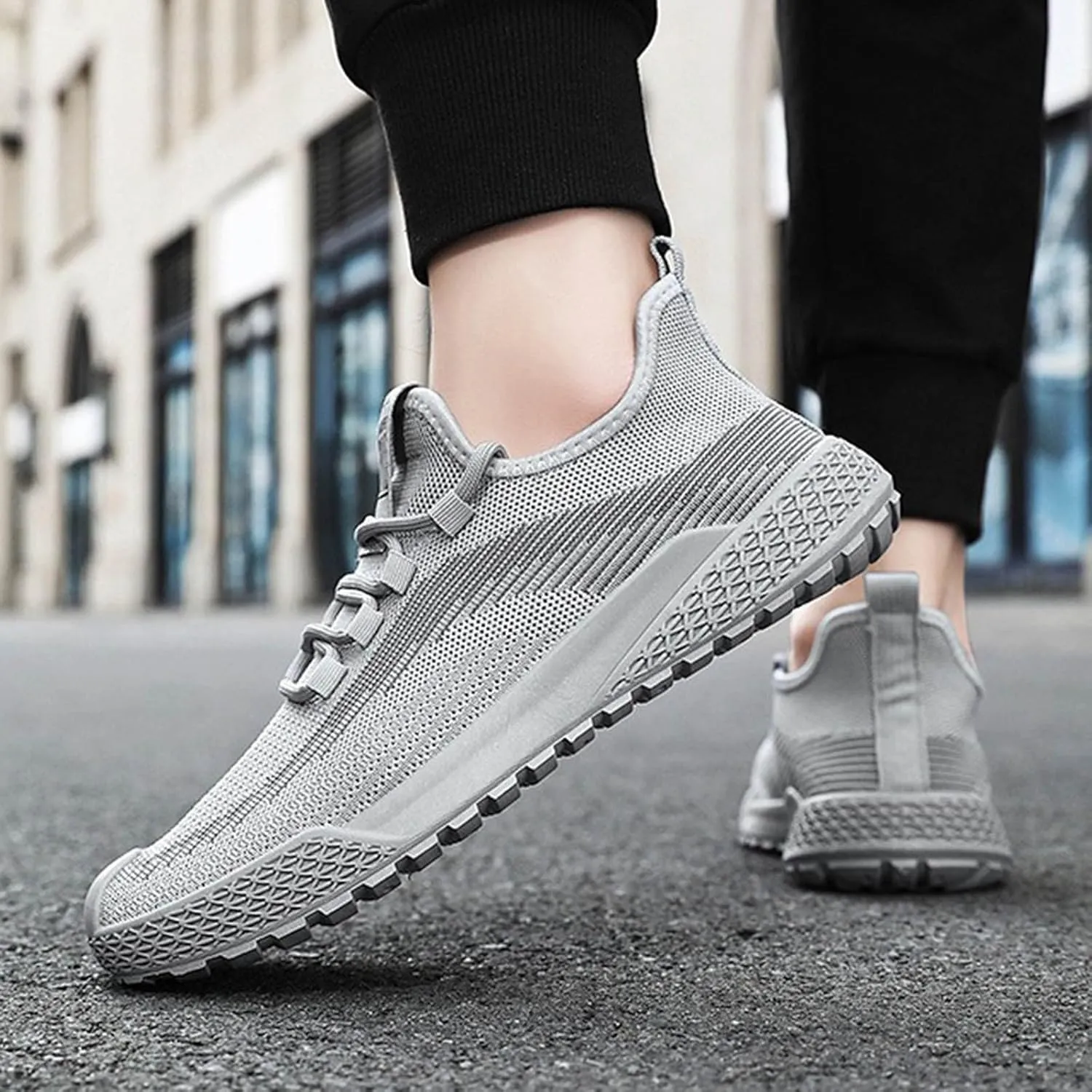 Slip on Walking Shoes Men Casual Dressy Memory Foam Ultra Lightweight Breathable Fashion Sneakers Non Slip Travel Jogging Training Gym Shoes Wide Width