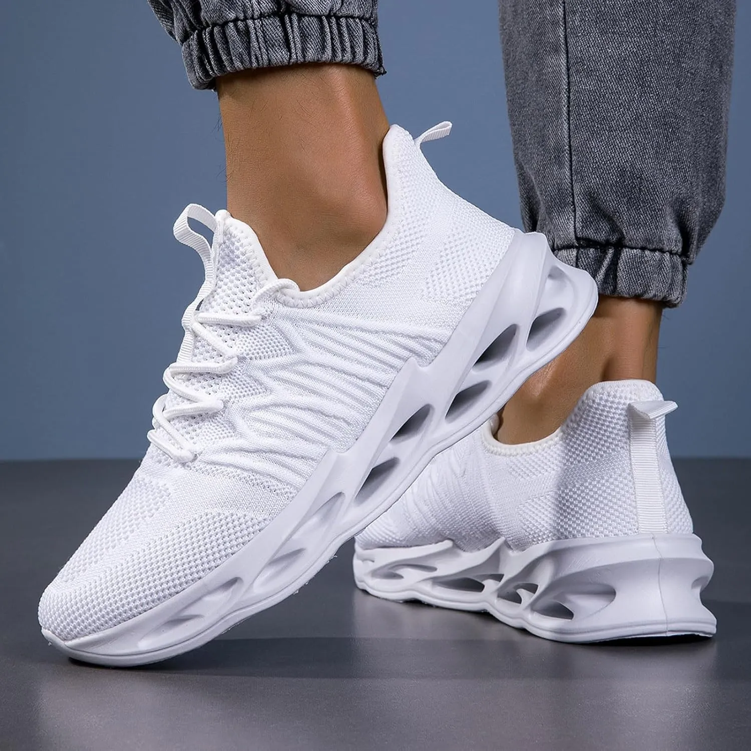 Slip on Walking Shoes Men Comfort Memory Foam Breathable Fashion Sneakers Non Slip Arch Support Cushioning Athletic Running Shoes