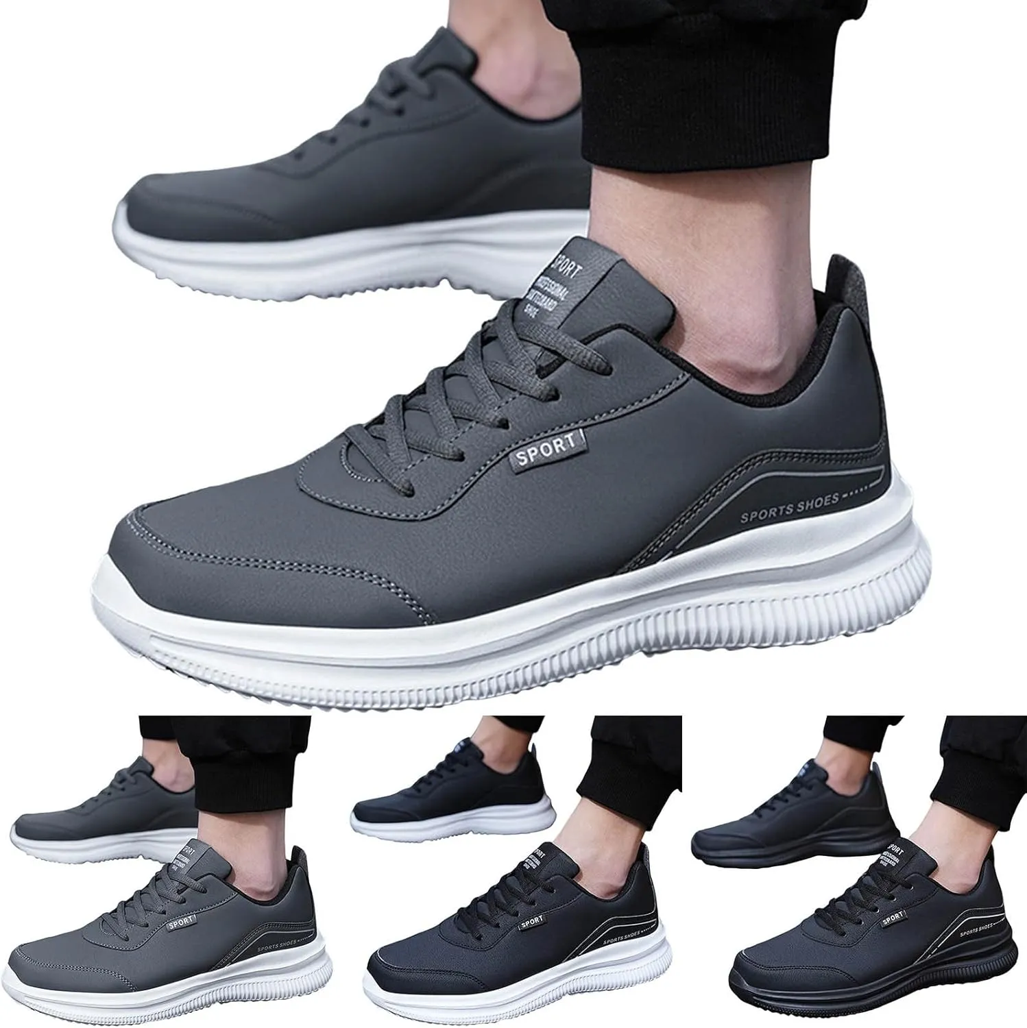 Slip on Walking Shoes Men Comfort Memory Foam Breathable Lightweight Fashion Sneakers Non Slip Arch Support Cushioning Athletic Running Shoes