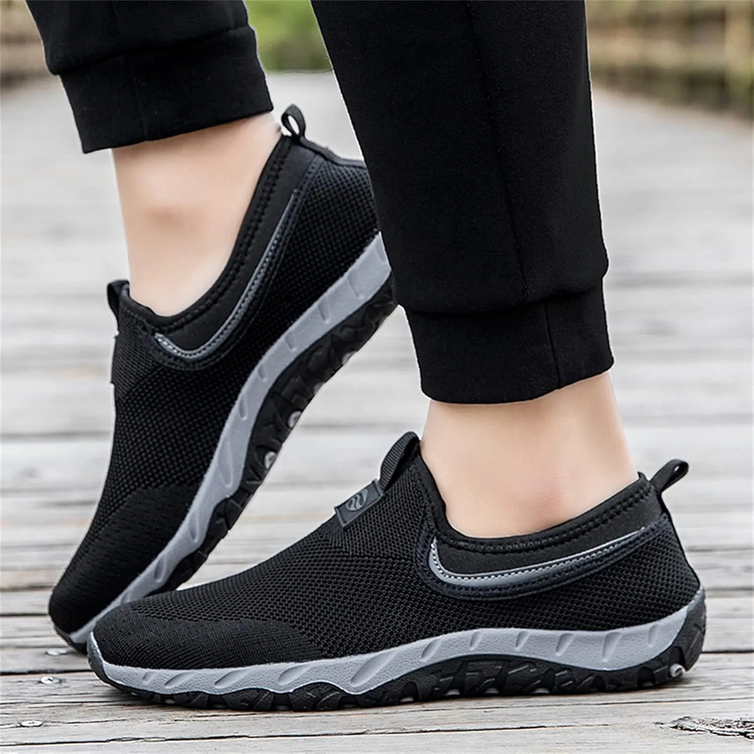 Slip on Walking Shoes Men Comfortable Memory Foam Breathable Fashion Sneakers Non Slip Arch Support Cushioning Athletic Running Shoes