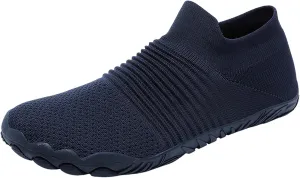 Slip on Walking Shoes Men Comfy Knitted Memory Foam Breathable Mesh Fashion Sneakers Non Slip Travel Jogging Training Gym Shoes Wide Width