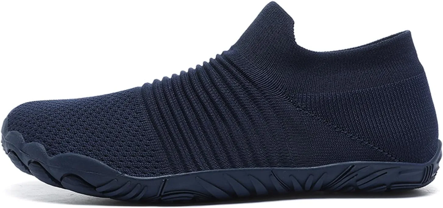 Slip on Walking Shoes Men Comfy Knitted Memory Foam Breathable Mesh Fashion Sneakers Non Slip Travel Jogging Training Gym Shoes Wide Width