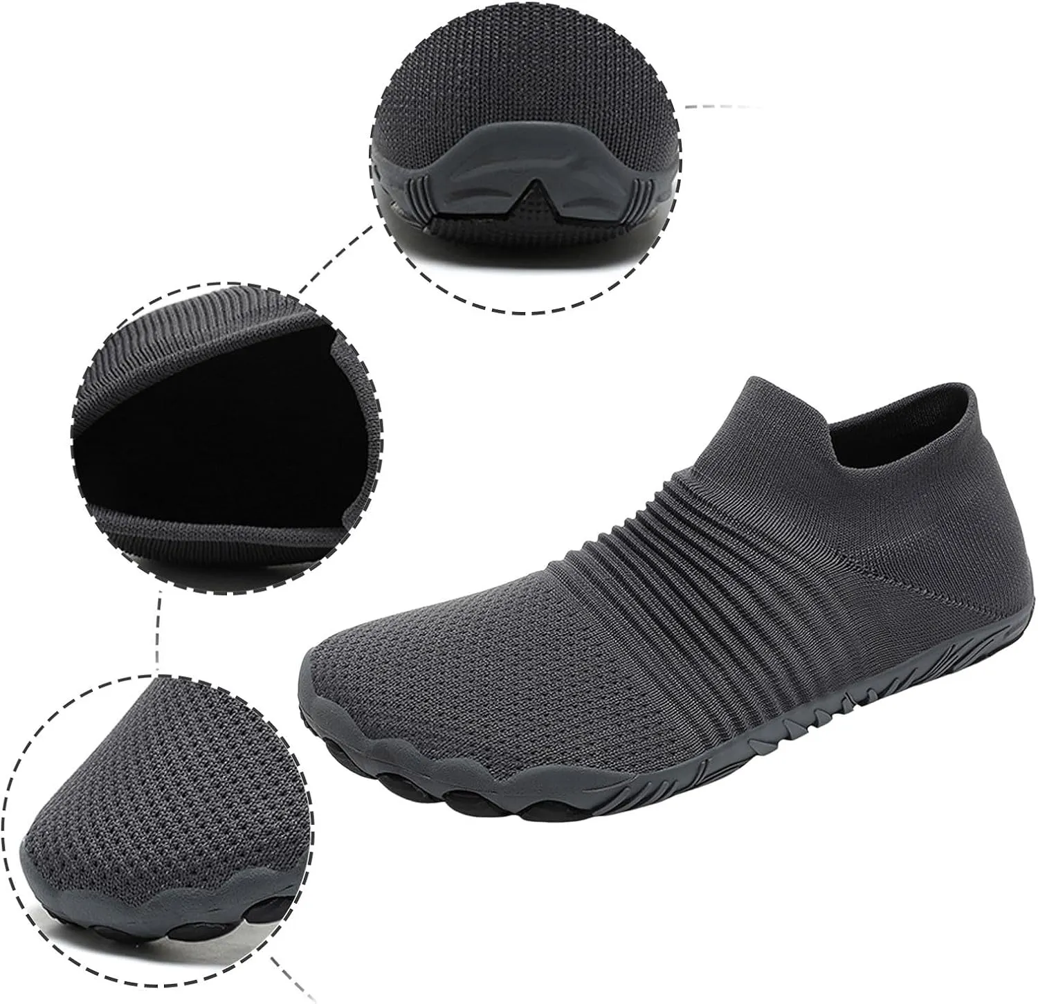 Slip on Walking Shoes Men Comfy Knitted Memory Foam Breathable Mesh Fashion Sneakers Non Slip Travel Jogging Training Gym Shoes Wide Width