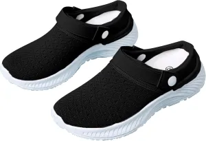 Summer Casual Slip-On Walking Shoes Mules for Women 2025 Fashion Mesh Summer Slip on Breathable Slippers Closed Toe Slides with Arch-Support