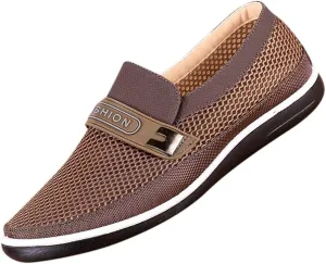 Summer Hollow Slip On Soft Shoes Casual Bottom Men's Breathable Mesh Men's Lace Casual Shoes