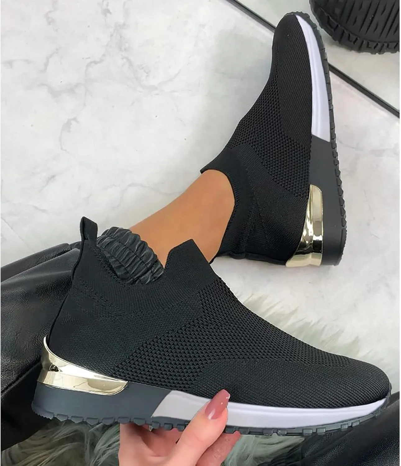 Tennis Shoes Womens Walking Wine Red Zapato Antiderrapante Mujer Black Sneakers for Women Comfortable for Work Womens Walking Shoes Slip On Sneakers Women Orthopedic Sneakers Walking Shoes