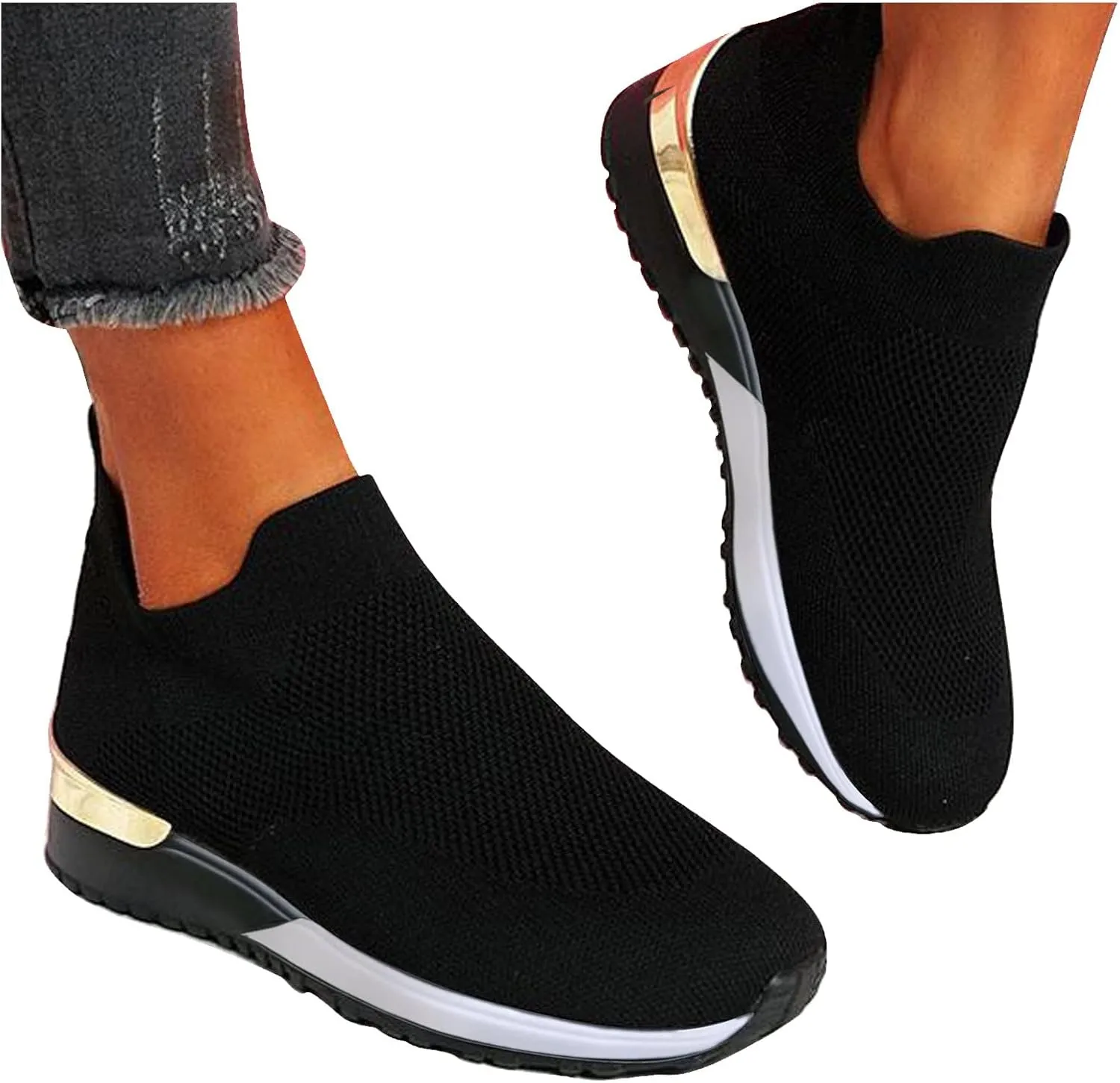 Tennis Shoes Womens Walking Wine Red Zapato Antiderrapante Mujer Black Sneakers for Women Comfortable for Work Womens Walking Shoes Slip On Sneakers Women Orthopedic Sneakers Walking Shoes