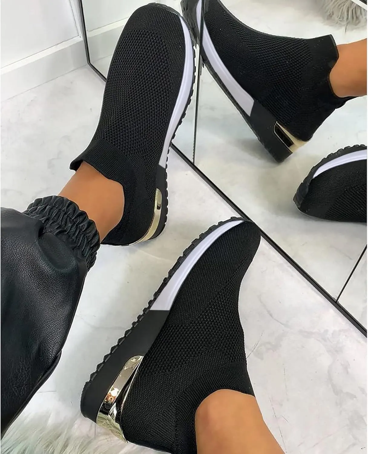 Tennis Shoes Womens Walking Wine Red Zapato Antiderrapante Mujer Black Sneakers for Women Comfortable for Work Womens Walking Shoes Slip On Sneakers Women Orthopedic Sneakers Walking Shoes