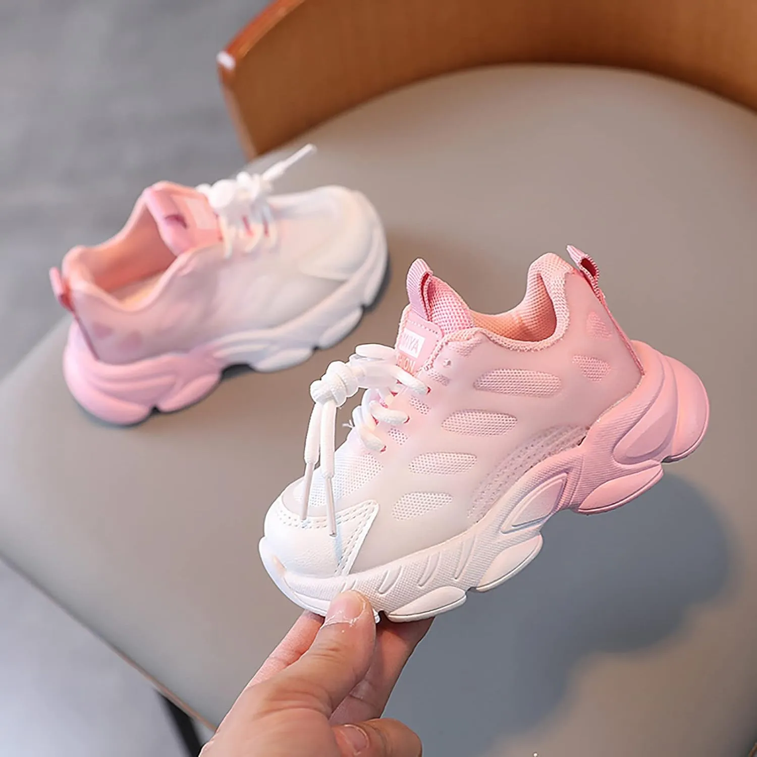 Toddler Boys Girls Gradient Color Lightweight Sneakers Mesh Breathable Anti Slip Soft Comfy Tennis Shoes Unisex