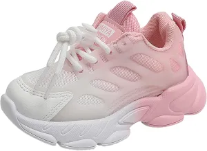 Toddler Boys Girls Gradient Color Lightweight Sneakers Mesh Breathable Anti Slip Soft Comfy Tennis Shoes Unisex