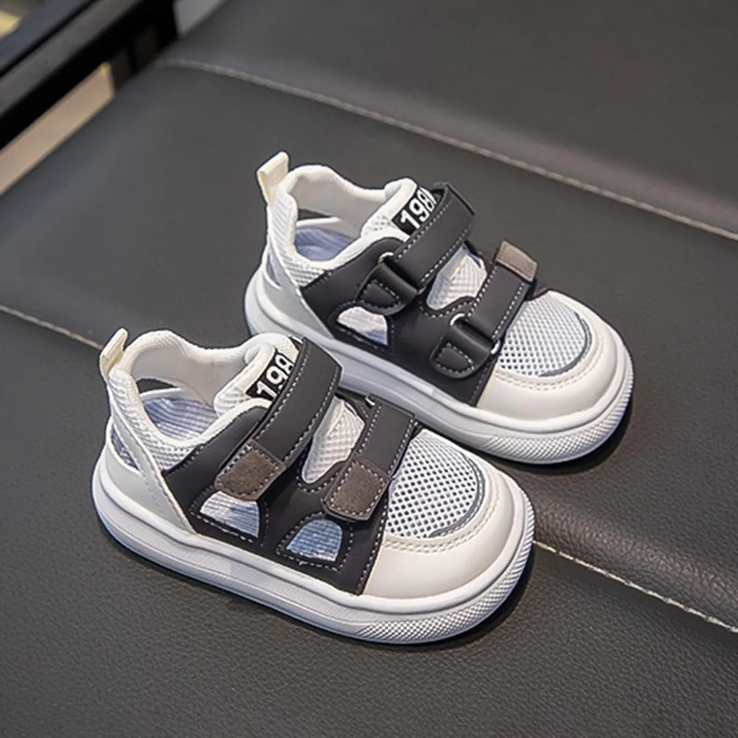 Toddler Boys Mesh Sneakers Little Kid Open Toe Sport Shoes Baby Infant First Walking Non Slip Shoes Breathable Comfy