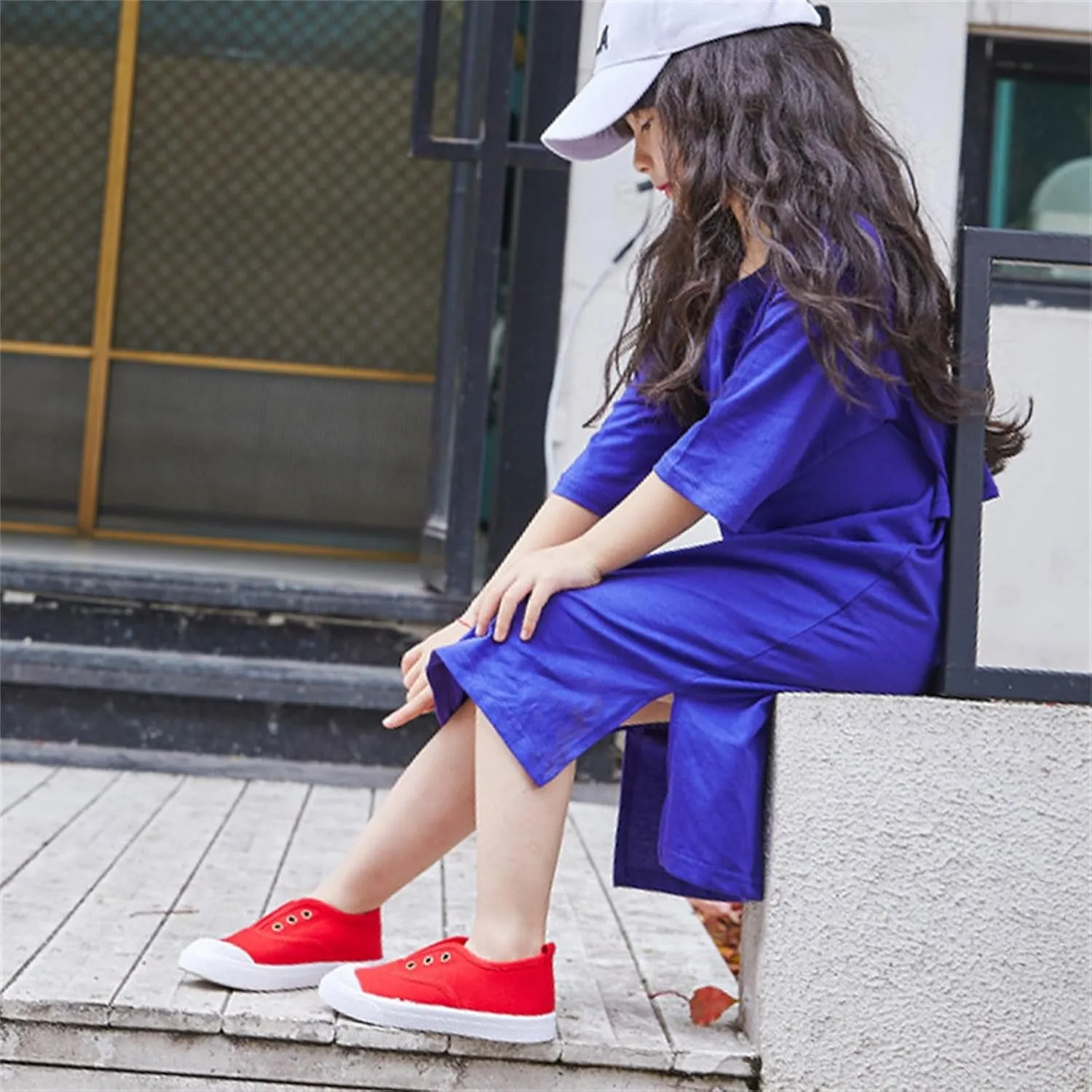 Toddler Canvas Flat Sneakers Lace Ankle Non Slip Running Sport Shoes Childrens Kids Breathable Comfy Summer Casual Shoes