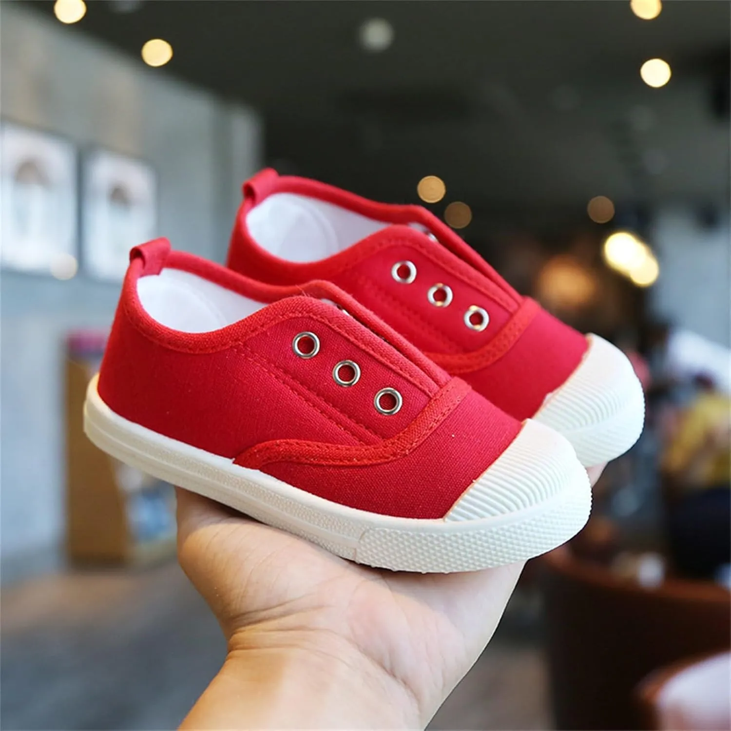 Toddler Canvas Flat Sneakers Lace Ankle Non Slip Running Sport Shoes Childrens Kids Breathable Comfy Summer Casual Shoes