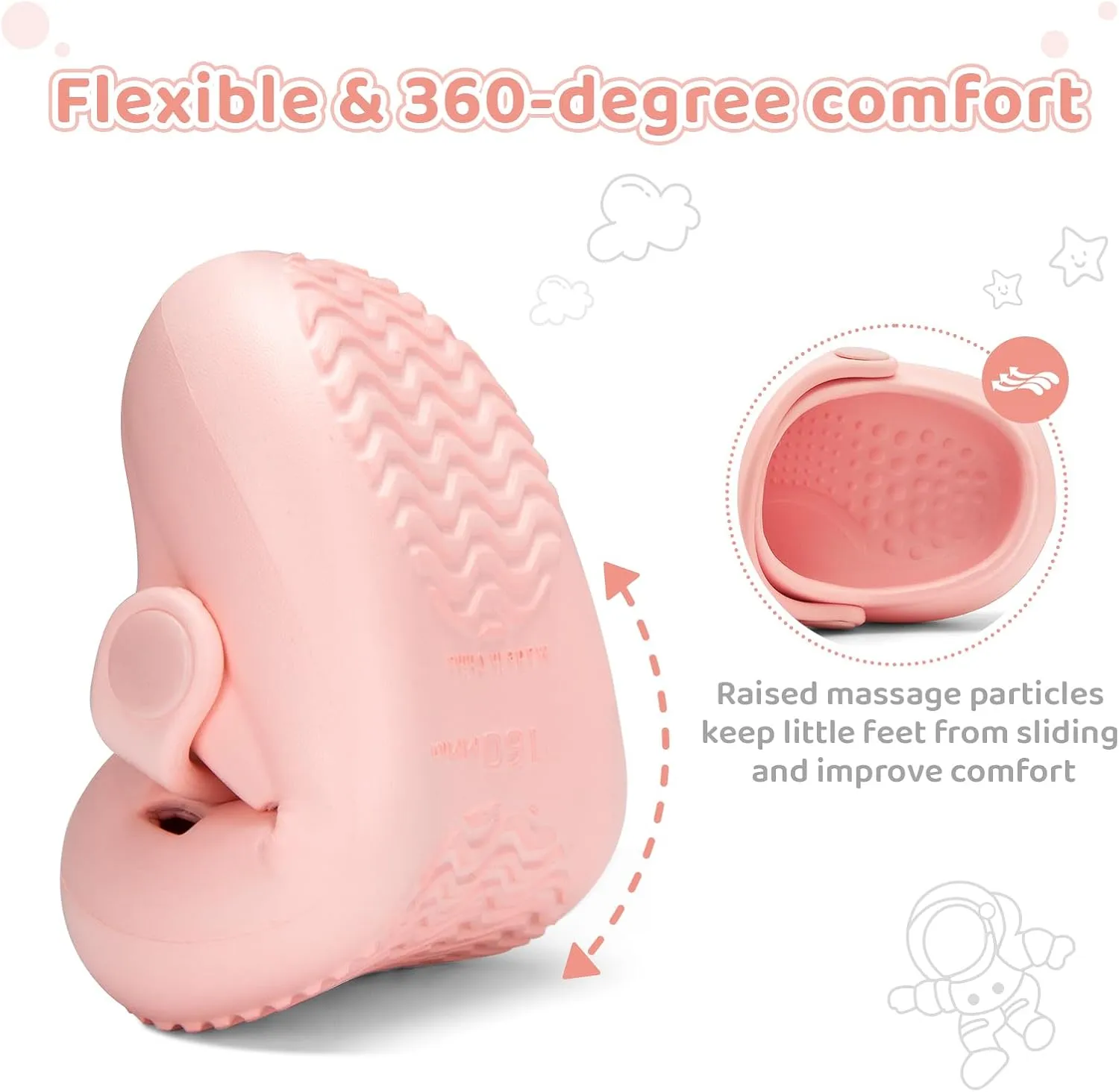 Toddler Classic Clogs Skin-Friendly Comfy Lightweight Boys Girls Slip On Water Shoes