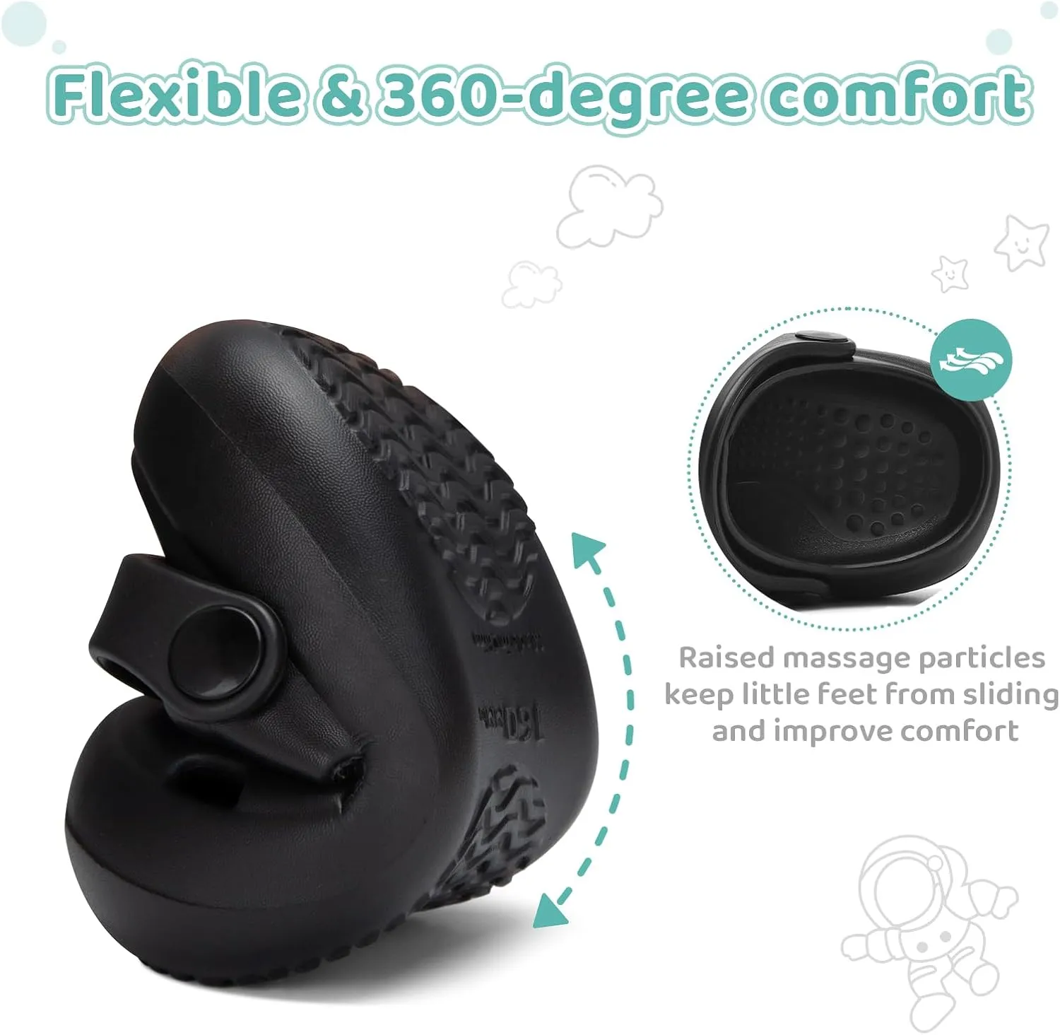 Toddler Classic Clogs Skin-Friendly Comfy Lightweight Boys Girls Slip On Water Shoes