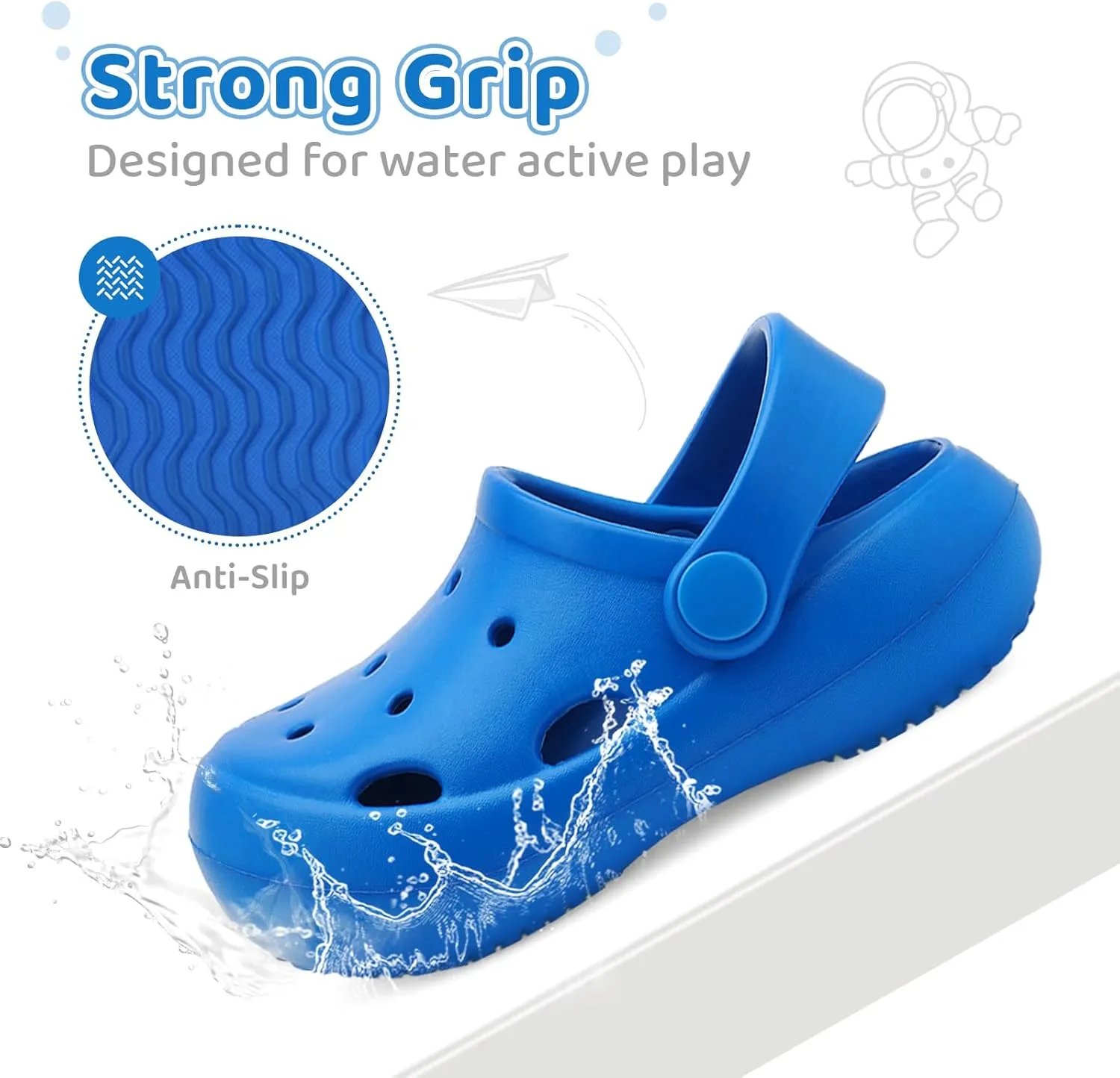 Toddler Classic Clogs Skin-Friendly Comfy Lightweight Boys Girls Slip On Water Shoes