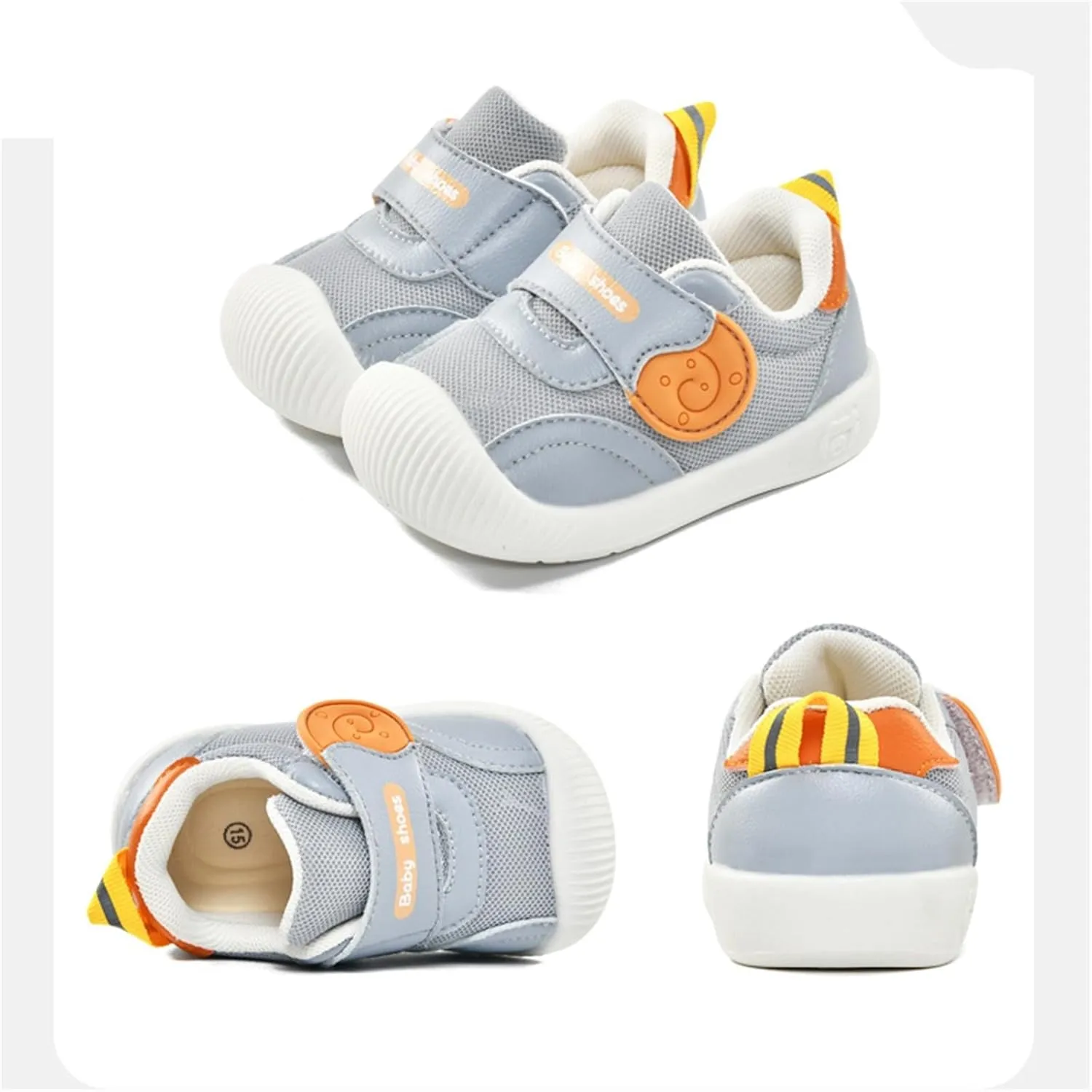 Toddler First Walking Sport Shoes Mesh Breathable Sneaker Baby Boys Girls Light Comfy Squeaky Non Slip Shoes Fashion