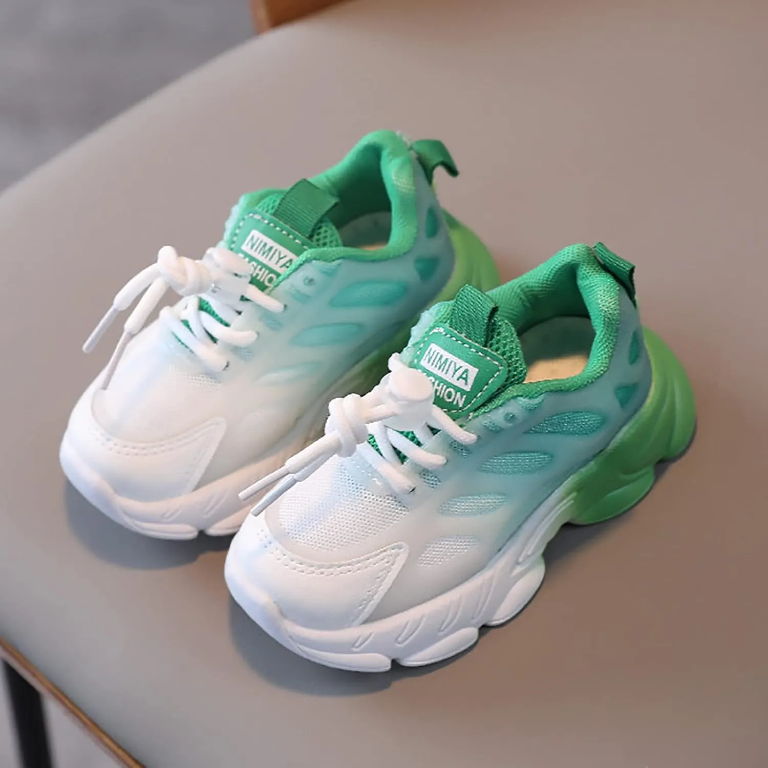 Toddler Girls Boys Gradient Color Lightweight Sneakers Mesh Breathable Anti Slip Soft Comfy Tennis Shoes Unisex