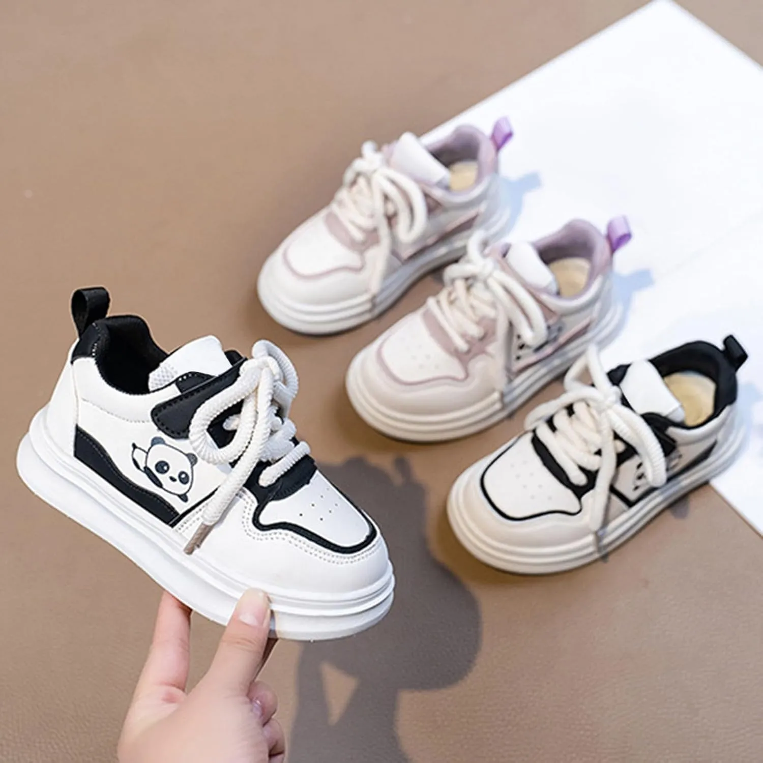 Toddler Lace Sneakers Padded Sole Non Slip Running Walking Sport Shoes Kids Cute Lightweight Comfy Athletic Casual Shoes