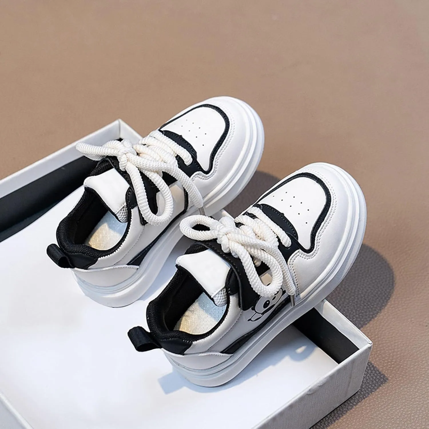 Toddler Lace Sneakers Padded Sole Non Slip Running Walking Sport Shoes Kids Cute Lightweight Comfy Athletic Casual Shoes