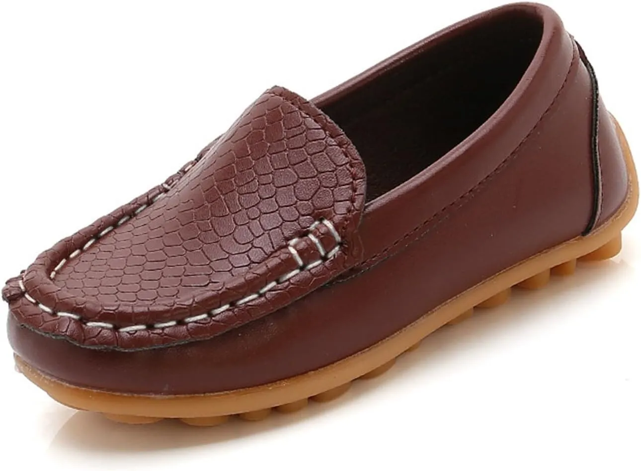 Toddler Little Kid Boys Girls Comfort Slip On Loafers Dress Flat Shoes 𝐖aterproof Leather Cool Sport Casual Dress Shoes