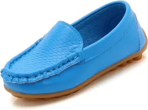 Toddler Little Kid Boys Girls Comfort Slip On Loafers Dress Flat Shoes 𝐖aterproof Leather Cool Sport Casual Dress Shoes