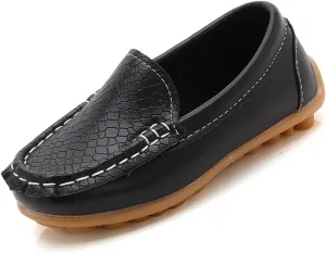 Toddler Little Kid Boys Girls Comfort Slip On Loafers Dress Flat Shoes 𝐖aterproof Leather Cool Sport Casual Dress Shoes