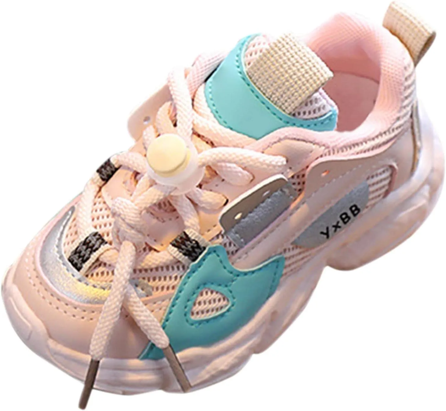 Toddler Mesh Sneakers Baby Boys Lace-Up Sport Shoes Outdoor Running First Walking Non Slip Shoes Breathable Comfy Ankle