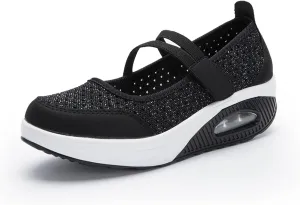Touchmosees Women's Daily Walker Air Cushion Orthopedic Diabetic-Friendly Wedge Sneaker