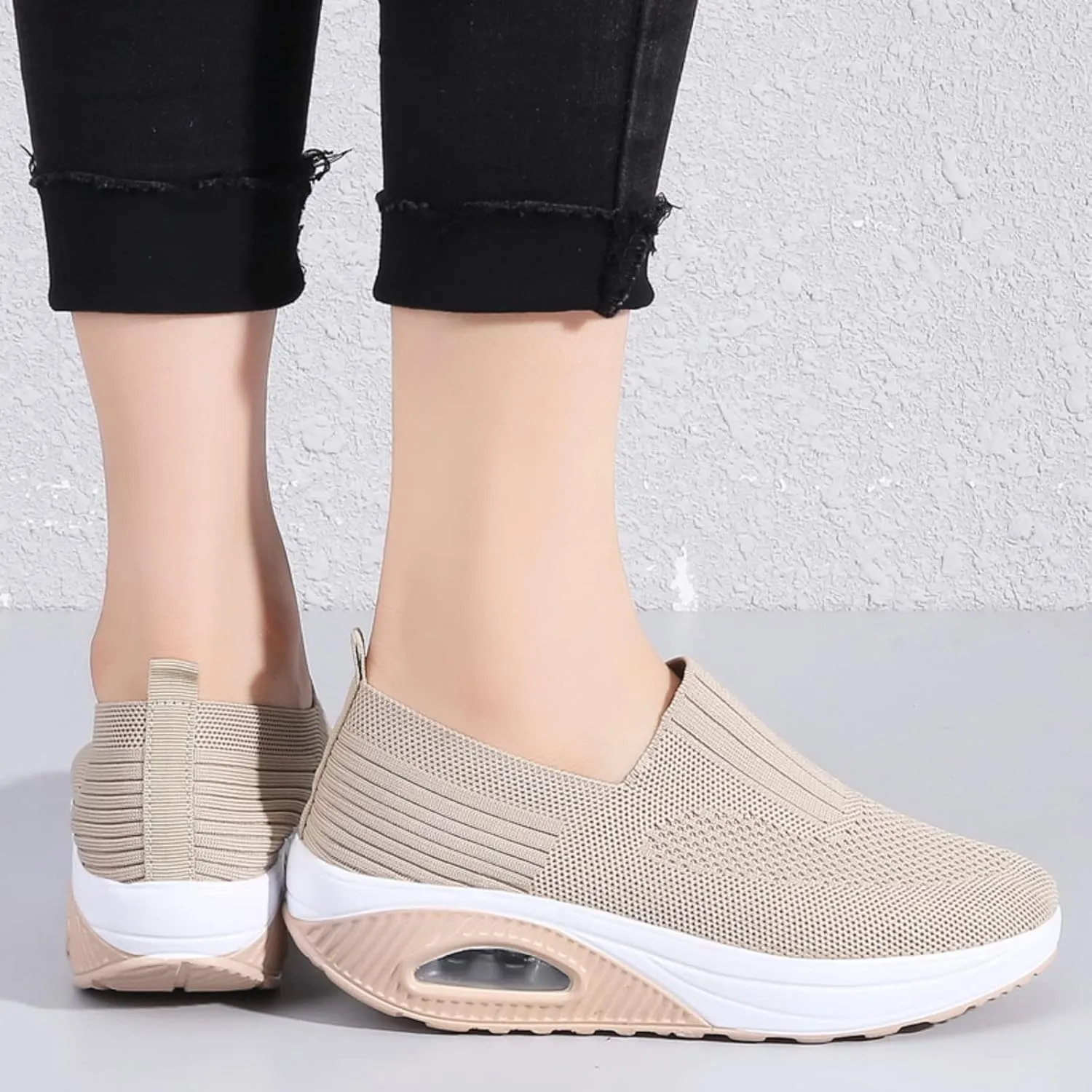 Touchmosees Women's Daily Walker Air Cushion Orthopedic Diabetic-Friendly Wedge Sneaker
